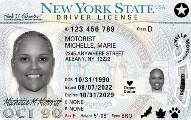 Front of NY ID