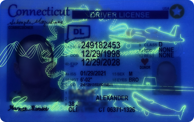 Front UV view of CT ID